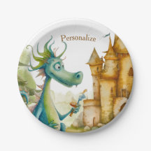Cute Knight Dragon Castle Anniversaire Fête Enfant