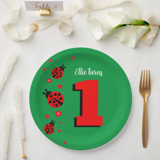 Assiettes En Carton Cute Ladybug (Mariage)