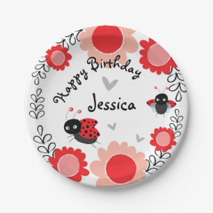 Assiettes En Carton Cute Ladybugs Premier Birthday Party Plaque