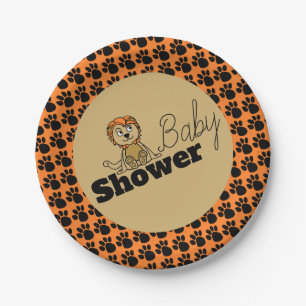 Assiettes En Carton Cute Lion Cub, Baby shower