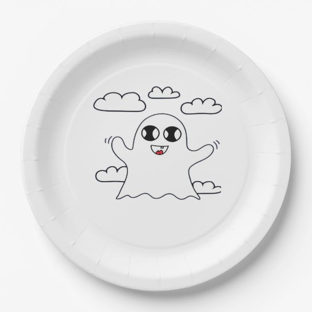 Assiettes En Carton Cute Little Boo Style Créatif (Devant)