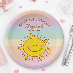 Assiettes En Carton Cute Little Sunshine Baby First Birthday Party