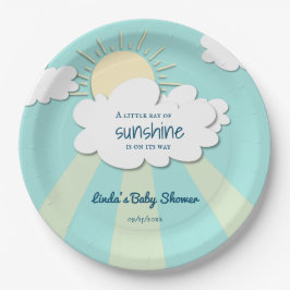 Assiettes En Carton Cute Little Sunshine Sexe Baby shower neutre