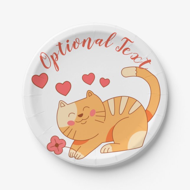 Assiettes En Carton Cute Lote Orange Tabby Kitten (Devant)