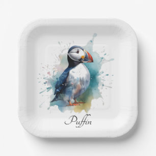 Assiettes En Carton Cute macaron en bleu aquarelle