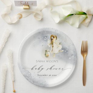 Assiettes En Carton Cute Magique Aquarelle étoilée Baby shower de fée