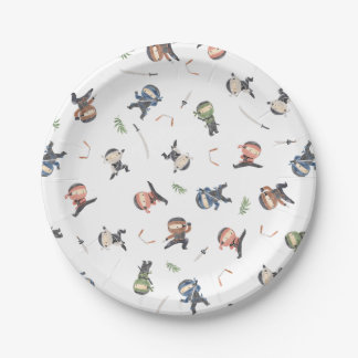 Assiettes En Carton Cute Ninja Guerrier Enfants Plaques en papier