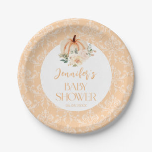 Assiettes En Carton Cute Orange Petit Baby shower Orange