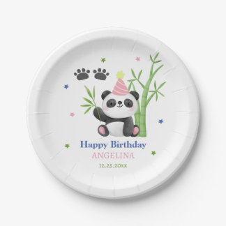Assiettes En Carton Cute Panda Bear Bamboo Birthday 