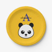 Cute Panda Bear Paper Plates – Personalized 