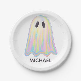 Assiettes En Carton Cute Pastel Rainbow Ghost   Éffrayant esthétique