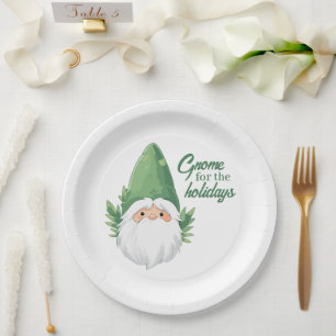 Assiettes En Carton Cute Père Noël Gnome pour les Fêtes