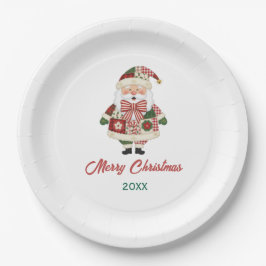 Assiettes En Carton Cute Personalized Santa Christmas Holiday