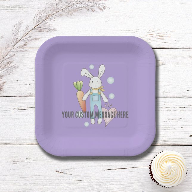Assiettes En Carton Cute personnalisée lapin d'animal farci farci (Créateur téléchargé)