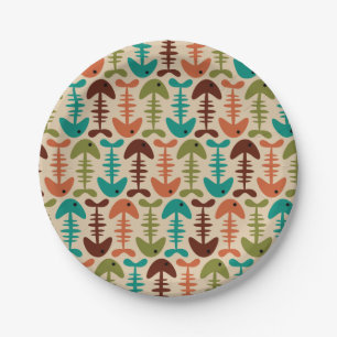 Assiettes En Carton Cute poisson os Rétro Motif moderne