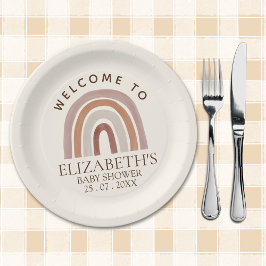 Assiettes En Carton Cute Rainbow Boho Baby Shower