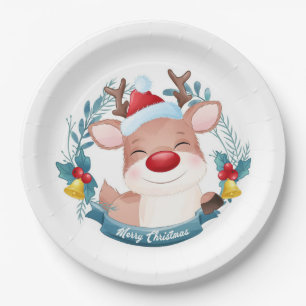 Assiettes En Carton Cute Rudolph