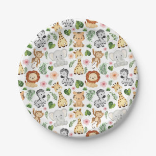 Assiettes En Carton Cute Safari Animals
