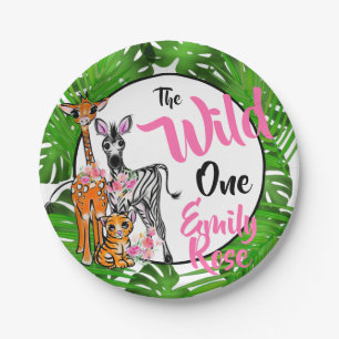 Assiettes En Carton Cute Safari animaux 1er anniversaire jungle Anim