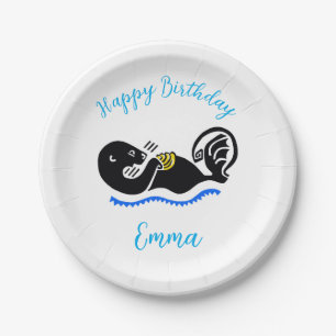 Assiettes En Carton Cute Sea OTTER - Joyeux anniversaire - fête