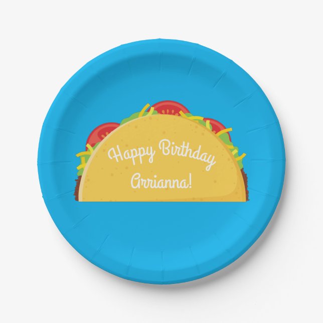 Assiettes En Carton Cute Taco Enfants 1er anniversaire fête Nourriture (Devant)