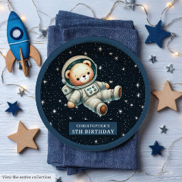 Assiettes En Carton Cute Teddy Astronaut garçon Baby shower plaque en 