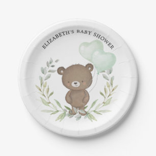 Assiettes En Carton Cute Teddy Bear Baby shower de verdure 1er anniver
