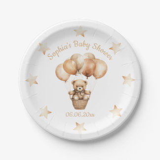 Assiettes En Carton Cute Teddy Bear Genre Neutre