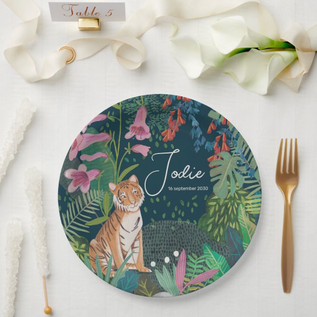 Assiettes En Carton Cute Tiger Jungle Nouveau bébé Douche (Mariage)
