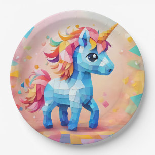 Assiettes En Carton Cute Unicorn Pinata Invitation Anniversaire