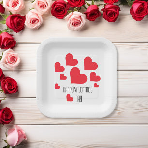 Assiettes En Carton Cute Valentine's Day Coeurs Et Tons Of Love Cool