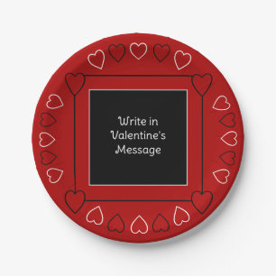 Assiettes En Carton Cute Valentine's Day Hearts Ajouter un message au 