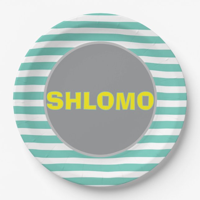 Assiettes En Carton Cute vert et jaune Plaque en pointes vers le haut (Devant)