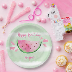 Assiettes En Carton Cute Watermelon fête d'anniversaire