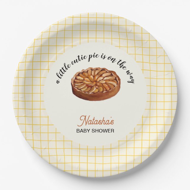 Assiettes En Carton Cutie Pie Thanksgiving Baby shower automne (Devant)