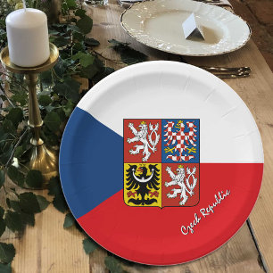 Assiettes En Carton Czechia, Drapeau Tchèque - fête, anniversaire /spo