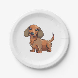 Assiettes En Carton Dachshund Chien mignonne