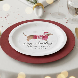 Assiettes En Carton Dachshund Chien Saucisse Aquarelle Animal de Compa