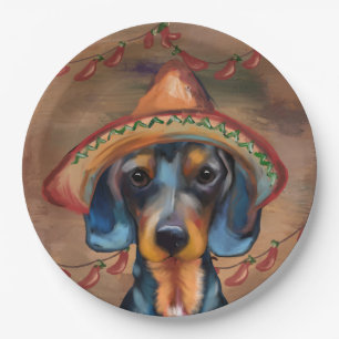 Assiettes En Carton Dachshund Cinco de Mayo