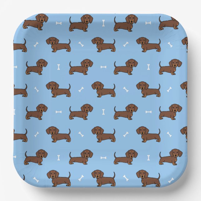 Assiettes En Carton Dachshund Dog  (Recto)