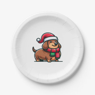 Assiettes En Carton Dachshund Elegance Christmas Anticipation Classic