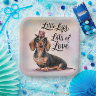 Assiettes En Carton Dachshund Petits Jambes Beaucoup d'amour