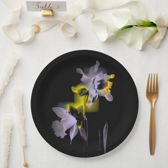 Assiettes En Carton Daffodiles cubes. (Mariage)