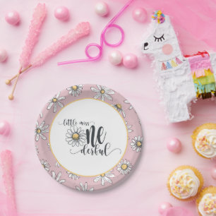 Assiettes En Carton Daisy Anniversaire - Little Miss ONEderful - Épin