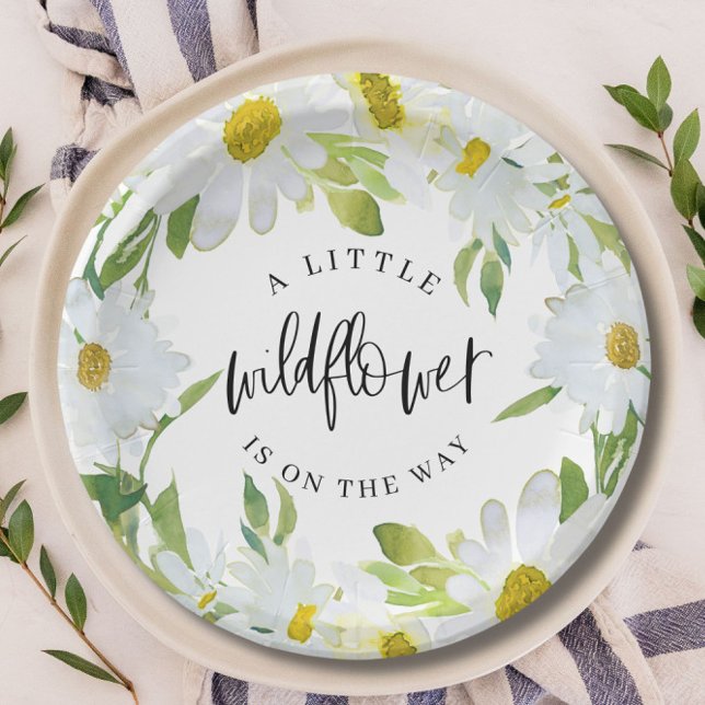 Assiettes En Carton Daisy Fleur sauvage Baby shower été fleuri (Créateur téléchargé)