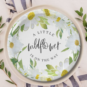 Assiettes En Carton Daisy Fleur sauvage Baby shower été fleuri