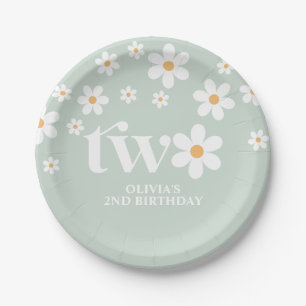 Assiettes En Carton Daisy floral 2E anniversaire