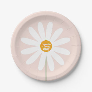 Assiettes En Carton Daisy rose Boho Girl 1er anniversaire