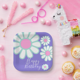 Assiettes En Carton Daisy Simple Purple