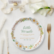 Daisy Wreath Little Miracle Baby shower Scripture
